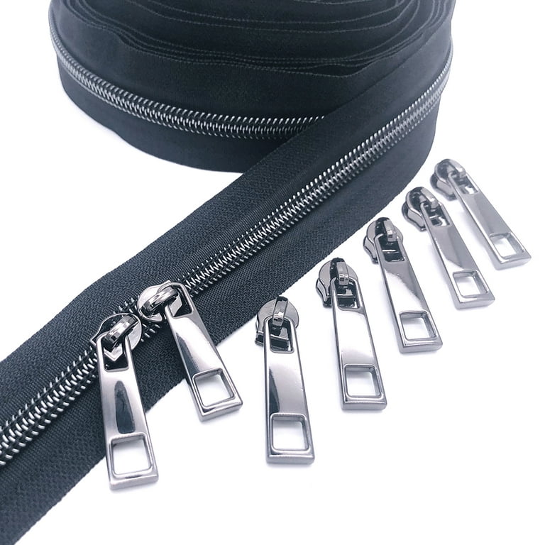 #5 Zipper Pulls Antique Bronze Metal Zipper Pull 25pcs Bulk Nylon Coil Brass Zipper Slider for Purses Bag Sewing RuiDaTeng