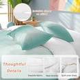 thumbnail image 2 of 3 Piece Turquoise Ombre Duvet Cover Set Queen Size, Microfiber Comforter/Quilt Cover with Corner Ties and 2 Pillowcases, Modern Gradient Abstract Art All Season Soft Bedding with Zipper Closure, 2 of 8