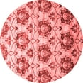thumbnail image 1 of Ahgly Company Indoor Round Abstract Red Contemporary Area Rugs, 5' Round, 1 of 4