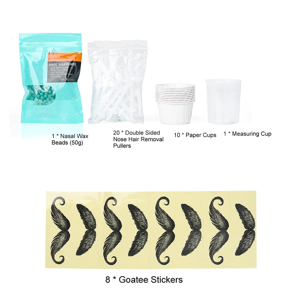Qiilu Nose Hair Removal Wax Kit Nasal Eyebrow Hairs Painless