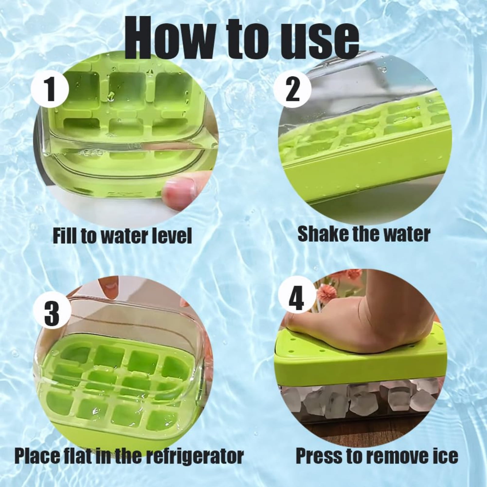 Mold Water Bottle - 500ml with Straw, Green, Includes Tie Strap for Easy Carrying, Perfect for Home, Office, Travel - Reusable Ice Maker Bottle for Chilled Drinks, BPA Free, Leak Proof