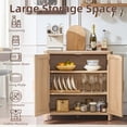 thumbnail image 3 of Joaxswe Farmhouse Sideboard and Buffets, Natural Oak Buffet Cabinet with 2 Doors and Adjustable Shelves, Accent Cabinet for Living Room Kitchen Entryway, 3 of 11