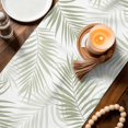 thumbnail image 3 of Table Runners 72 Inches Long Dress Scarves, Palm Leaves Farmhouse Kitchen/Dining Table Decor Table Runner, Coffee Tablerunners, Modern Simple Tropical Botanical Sage Green 13x72 Inch, 3 of 9