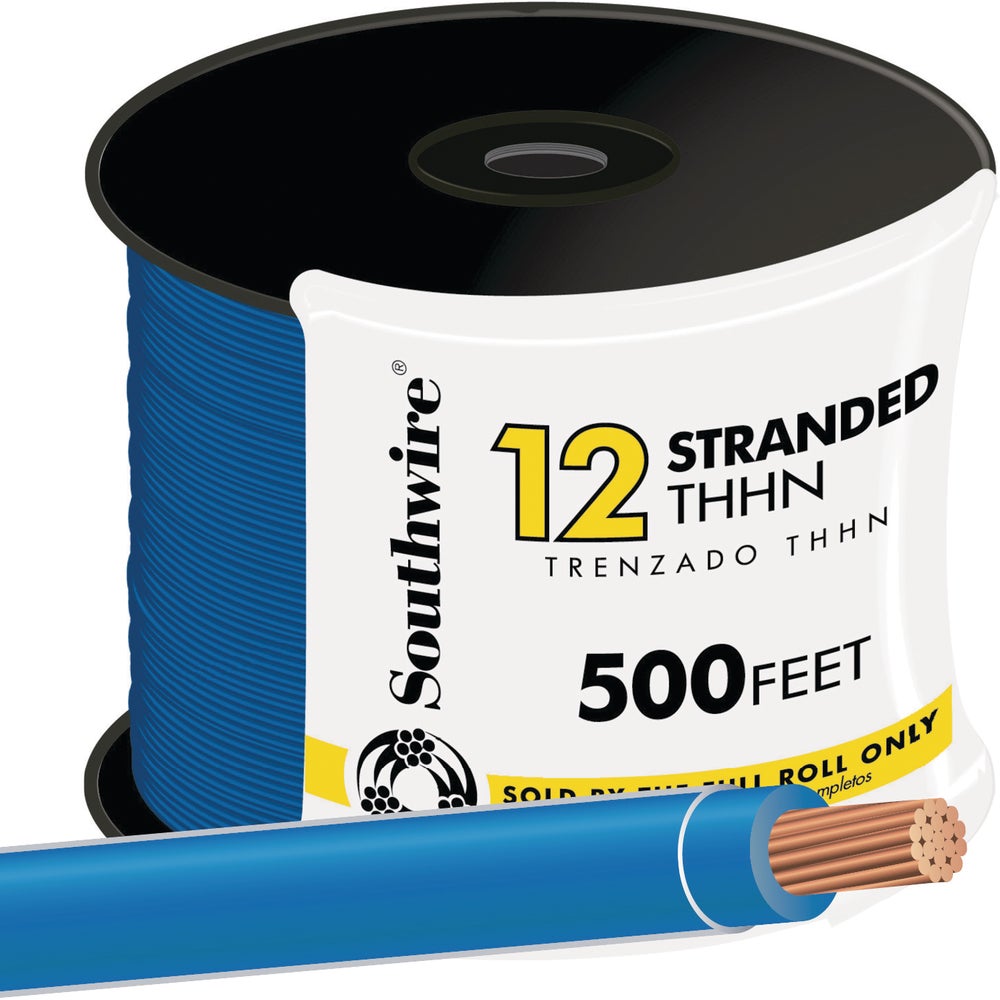 Southwire 500 Ft. 12 Awg Stranded Blue Thhn Electrical Wire
