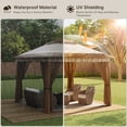 thumbnail image 2 of Lofka 10x10 Pop Up Gazebo Canopy with Mosquito Netting UV50+ Waterproof Outdoor Shade,Beige, 2 of 9
