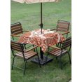 thumbnail image 3 of Outdoor Tablecloth with Umbrella Hole & Zipper, Burnt Orange Coastal Starfish Square Tablecloth 54x54 Inch, Summer Coral Shell Nautical Beach Patio Table Cover Waterproof Table Cloth for Picnic/Party, 3 of 7