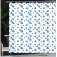 thumbnail image 3 of Ambesonne Floral Shower Curtain, Bluish Forget Me Not Flowers, 69"Wx70"L, Deep Sky Blue and Mustard, 3 of 4
