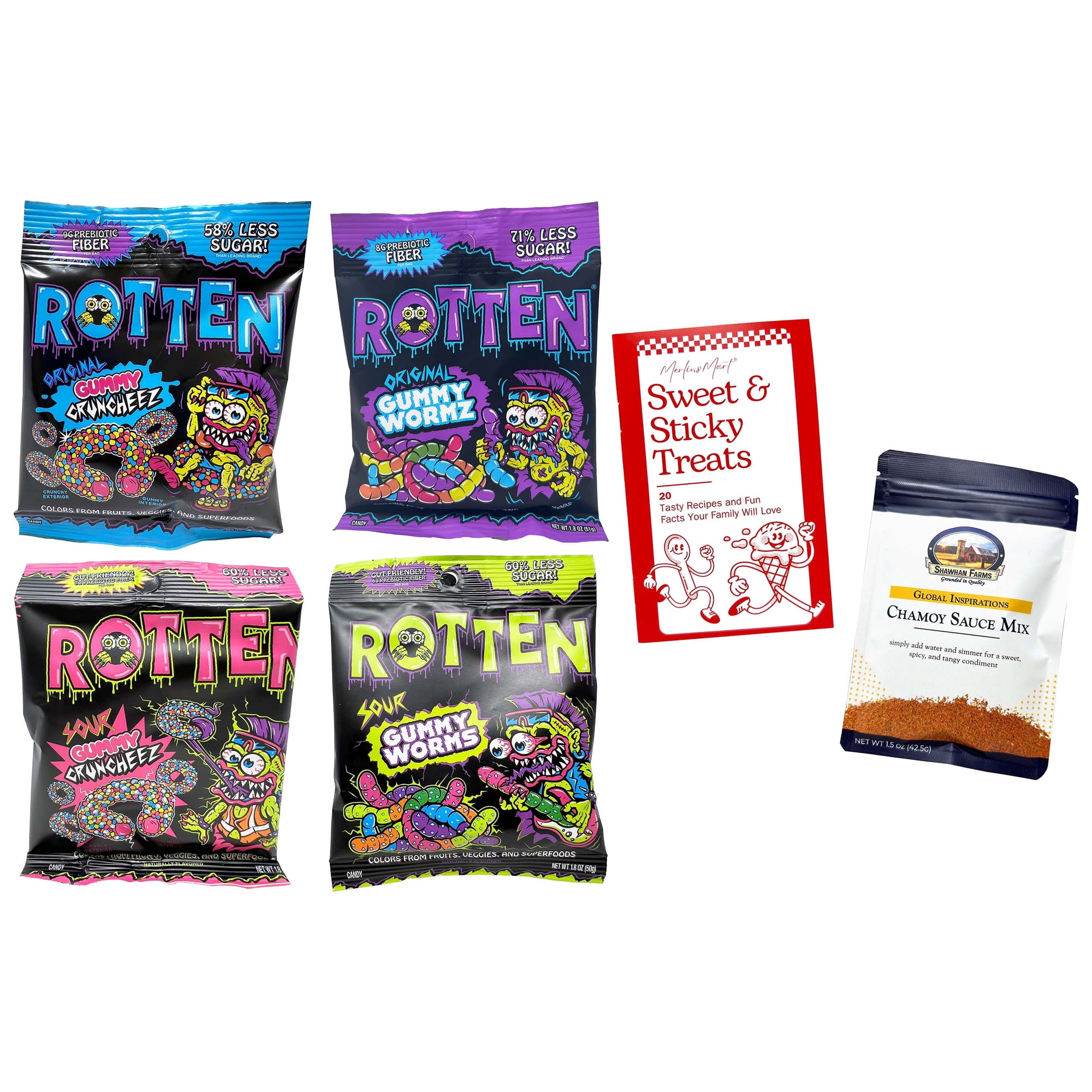 Rotten Candy Gummy 4-Flavor Set with Chamoy Mix, MerlinsMart Zine