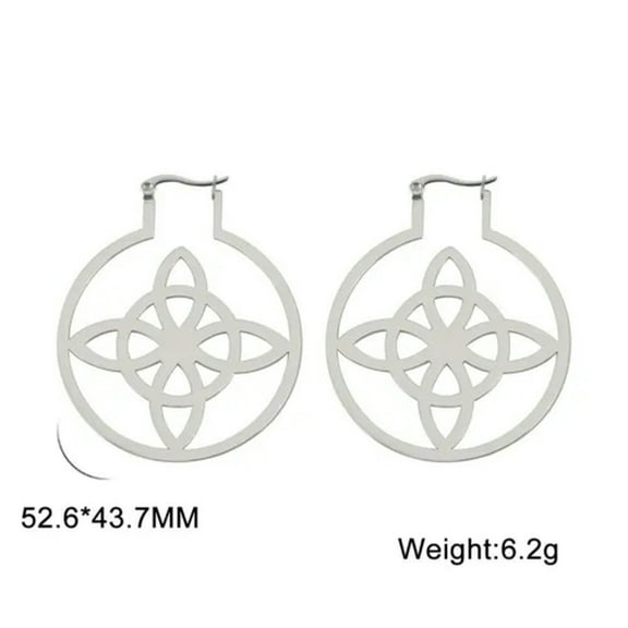 Witch Knot Earrings Stainless Steel Hoop Earrings Vintage Witch Wicca Jewelry