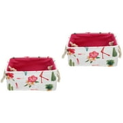 Fabric Storage Basket 2 Pack Clothing Closet Bin Clothes Bins Make up Crate Housewarming Gift Child