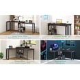 thumbnail image 4 of Home Office Computer Desk with 2-Tier Storage Shelf for Bedroom, Dorm, Study Room, 4 of 7