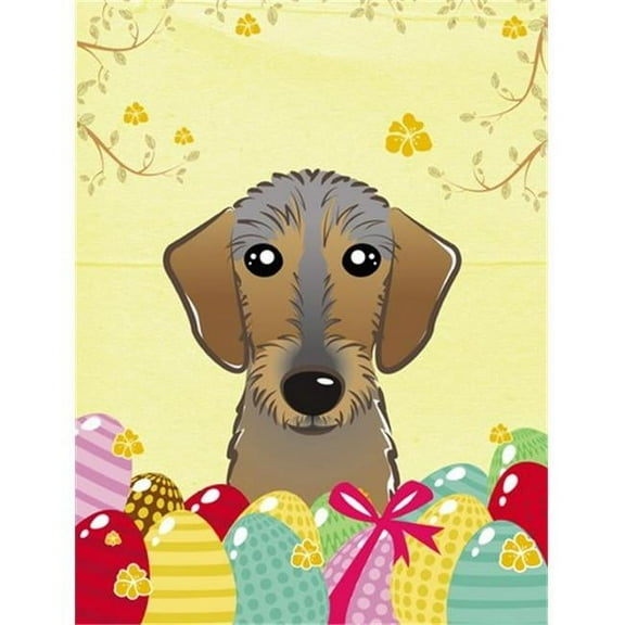 Caroline's Treasures BB1915GF Wirehaired Dachshund Easter Egg Hunt Flag Garden Size , Small, multicolor
