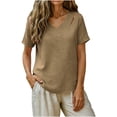 thumbnail image 2 of BUIGTTKLOP Womens Tops Short Sleeve Shirts Casual V Neck T Shirts Lightwieght Loose Fitted Tees, 2 of 6