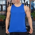 thumbnail image 6 of Fengqque Men's Workout Tank Tops Swim Shirts Quick Dry Running Athletic Sleeveless UV Protection Muscle Tees Blue XL(XL), 6 of 7