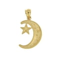 thumbnail image 4 of 14k Yellow Gold Moon and Star Pendant Charm, 4 of 8