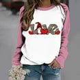 thumbnail image 1 of Qertyioot Sweat-shirt Valentine pour Femme, Imprimé Manches Longues Blouse Col Rond Tunique Décontractée, 1 of 3