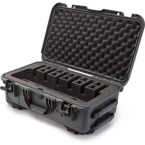 Nanuk 935 Waterproof Professional Gun Case, Military Approved, Custom Foam Insert with Wheels 6UP- Graphite - Made in Canada