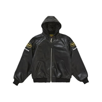 Supreme Men's Schott Chevron Leather Down Puffer Jacket Black