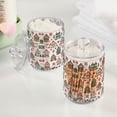 thumbnail image 2 of Yayeee 2 Pack Qtip Holder Bathroom Cotton Swab Canister with Lid Clear Dispenser Set, Beige Nordic Christmas House, 2 of 6