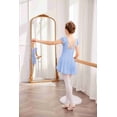 thumbnail image 6 of Arshiner Girls Shiny Ruffle Sleeve Ballet Leotard with Skirt Criss-Cross Back Dance Dresses, 6 of 9
