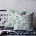 thumbnail image 2 of 14x14 Pillow Covers Set of 2, Teal Boho Throw Pillow Covers Decorative Couch Cushion Case, Vintage Pattern Ethnic Flower Tribal Leaf Microfiber Square Pillowcases for Bedroom Car Living Room, 2 of 7