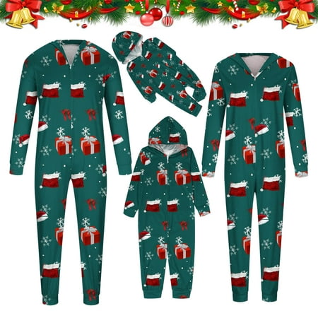 

Herrnalise Christmas Pajamas For Family Christmas Baby Kids Child Printed Top+Pants Family Matching Pajamas Set Matching Christmas Pjs For Family Green-Baby
