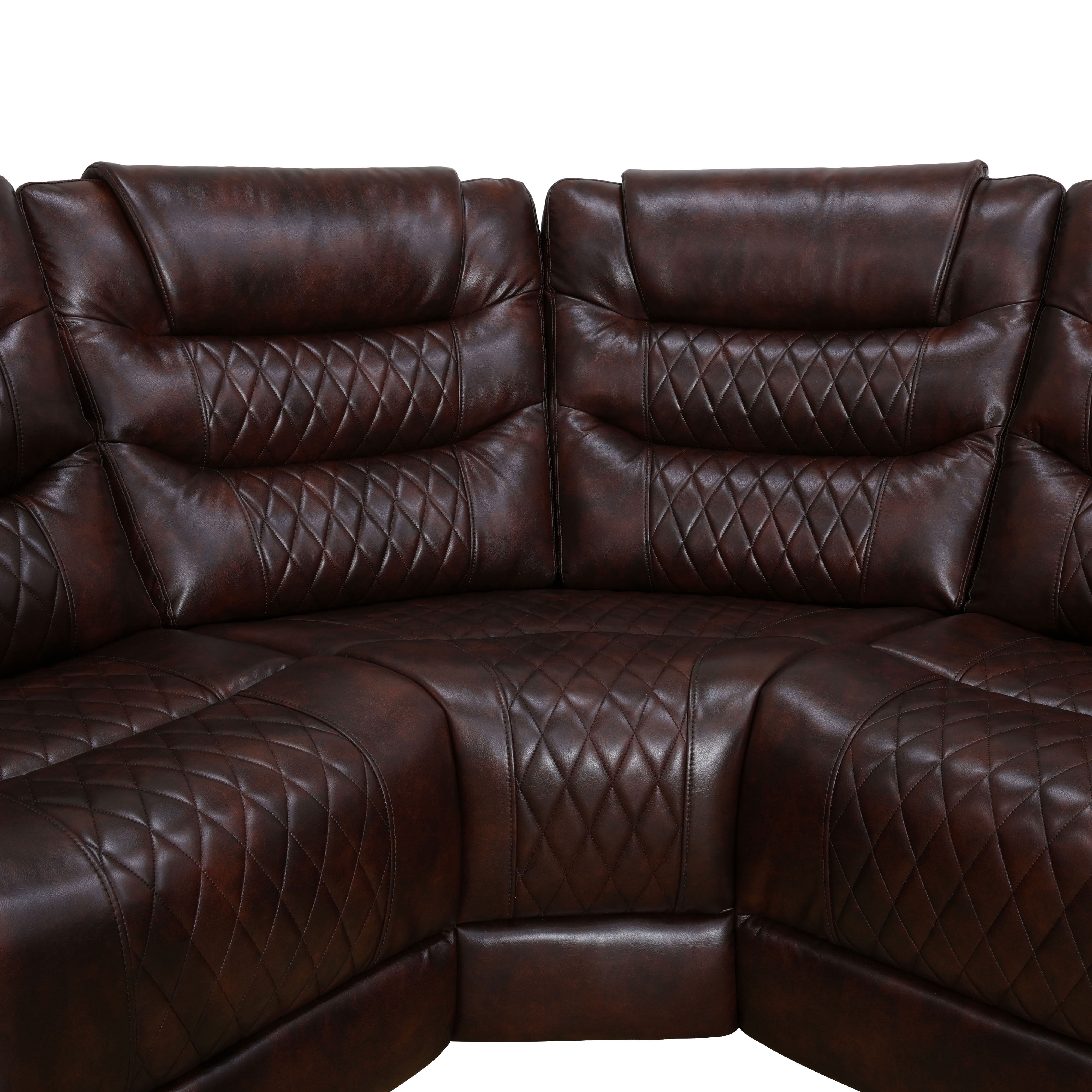 MAYEERTY Power Reclining L-Shaped Sectional Sofa, Leather Recliner with USB Charging, LED Lights & Storage