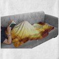 thumbnail image 6 of Abstract Soft Flannel Fleece Throw Blanket, Abstract Shapes and Lines in Vibrant Colors with Modern Grid Design, Cozy Plush for Indoor and Outdoor Use, 50" x 60", Dark Orange and Yellow, by Ambesonne, 6 of 6