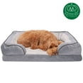 thumbnail image 6 of FurHaven Pet Products Velvet Waves Perfect Comfort Full Support Orthopedic Sofa-Style Pet Bed for Dogs & Cats - Granite Gray, Large, 6 of 14