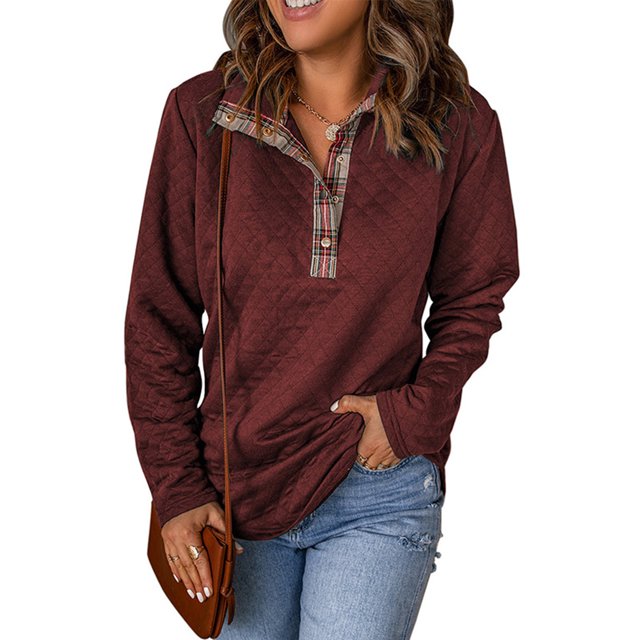 Sudadera con capucha para mujer, con estampado acolchado a la moda, ligera, de manga larga, color liso, informal, color rojo M