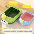 thumbnail image 3 of Open Cat Litter Box, -Splashing Cat Toilet with Litter Sifting Scoop for Small Apartments, Prevent Sand Leakage Semi-Enclosed Removable Kitten Litter Pan for Easy Cleaning, Pink, Small, 3 of 4