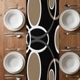 thumbnail image 6 of Black Brown Table Runner - 70 Inch Long, Kitchen Dining Table Runner Dresser Scarves, White Circle Modern Minimalist Geometric Farmhouse Decor for Coffee Tables Wedding Party Banquet, 6 of 8