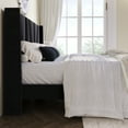 thumbnail image 5 of Amolife King Bed Frame, Upholstered Platform Bed with Wingback and Geometric Headboard, Black, 5 of 14