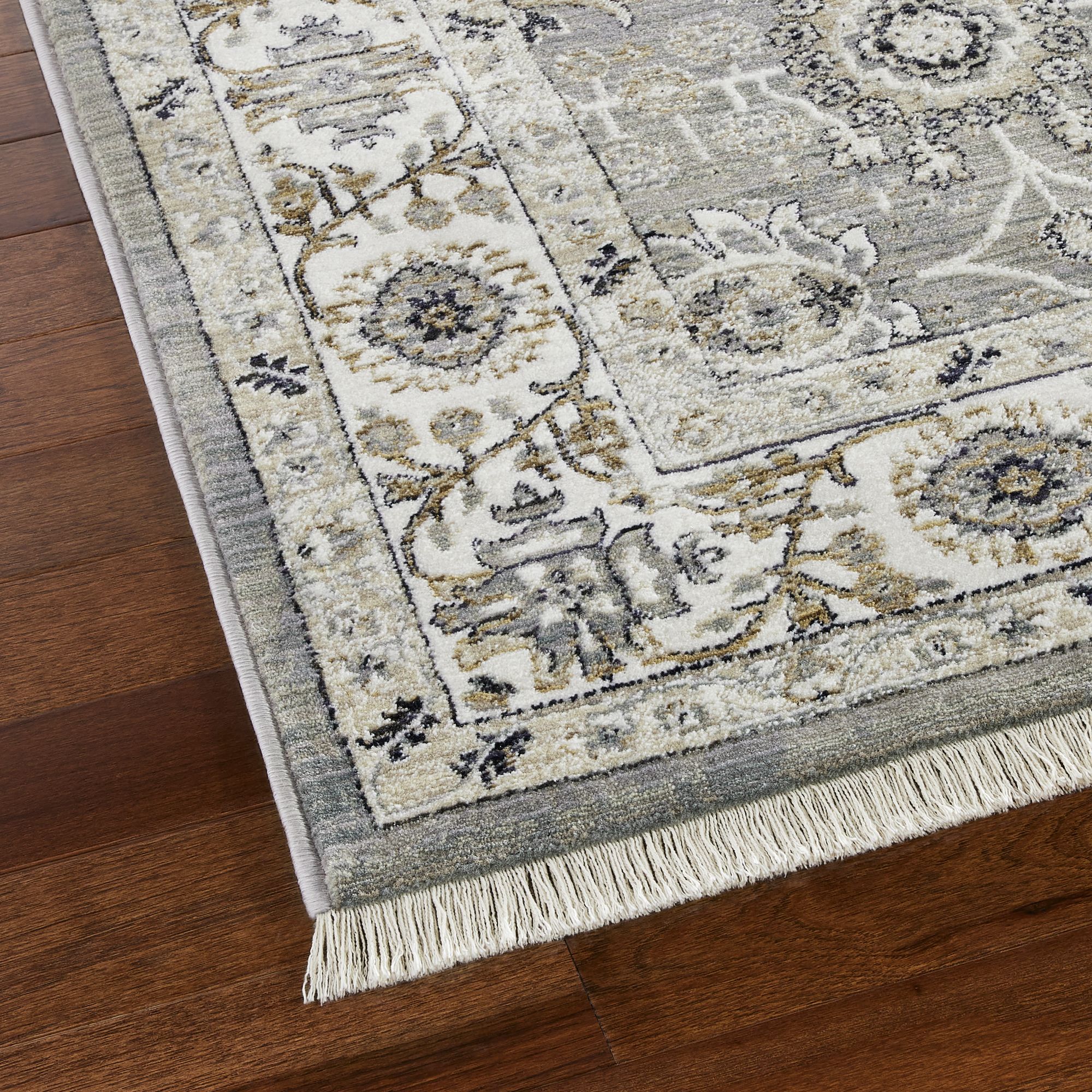 Everloom Carina Everette Vintage Medallion Runner Area Rug, Grey/Ivory, 1'10"x7'10"
