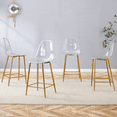 thumbnail image 2 of DAJU Modern Minimalist Bar Stool Set-Transparent Plastic Design,Golden Metal Legs,Reinforced Structure.The backrest and seat are integrated,showcasing a modern minimalist style.(Set of 4), 2 of 12