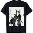 thumbnail image 1 of Samurai Cat Warrior Ukiyo Ink Artwork Cat Samurai T-Shirt - As Picture - M, 1 of 4