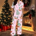 thumbnail image 6 of Christmas Pajamas Women's Two-Piece Christmas Pajamas short sleeves Button Shirt and Pants Set Home Clothes, 6 of 8