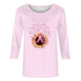 thumbnail image 6 of Womens T Shirts Fashion Printed T-Shirt 3/4 Sleeves Blouse Round Neck Casual Top Summer Tops For Women, 6 of 6