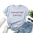 thumbnail image 1 of Hauts d'Été Grande Taille pour Femmes Mode Élégante Imprimé Uni Manches Courtes T-Shirt Imprimé Col en V Femmes en Liquidation, 1 of 5