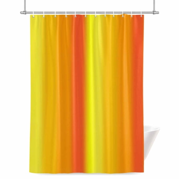 Yellow Orange Red Ombre Shower Curtain, 72" x 84", Minimalist Abstract Stripes Texture Waterproof Bathroom Curtain Washable Shower Curtain Set with 12 Hooks