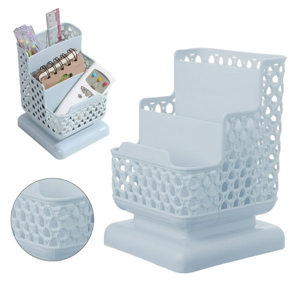 Clearance Office&Craft&Stationery under $5,Desk Pencil Pen Holder Desktop Stationary Organizer With Three Compartment Supply Storage Box Art Supply Storage Organizer Hollow Design For Desk