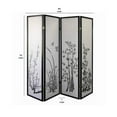 thumbnail image 5 of Naturistic Print Wood and Paper 4 Panel Room Divider, White and Black - Saltoro Sherpi, 5 of 5