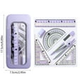 thumbnail image 3 of xaoyunyn 8 Piece Student Geometry Kit with Shatterproof Storage Box Includes Ruler Protractor Eraser Lead Pencils for Math Class and Home Use, 3 of 6