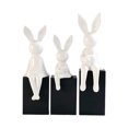 thumbnail image 3 of 3 uds estatuas de la familia de conejos figuritas figuras de animales colección escritorio artesanías de cerámica esculturas de para el , Blanco Macarena Estatuilla Escultura, 3 of 8