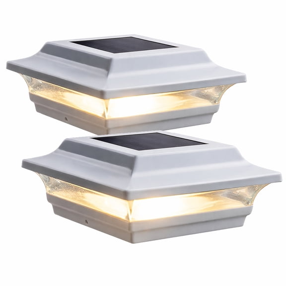 Classy Caps 4x4 White Aluminum Imperial Solar Post Cap (Set of 2)