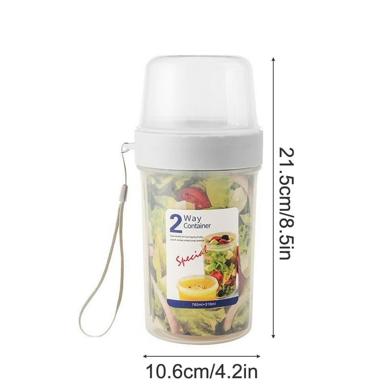 Doolland Cereal and Milk Container ，Portable Cereal Cup Double