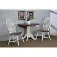 thumbnail image 3 of Set of 2 Antique White Curved Spindle Back Wooden Dining Chairs with Chestnut Seat 41", 3 of 5