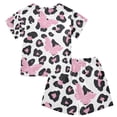 thumbnail image 2 of Leopard Butterfly Summer Pajama Set Soft Cotton Short Sleeve Sleepwear 2PCS Pajama Sets Breathable Lounge Set Size 8Y, 2 of 7