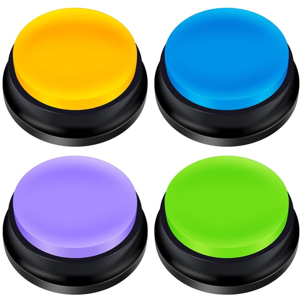 4 botones para perro, botón de comunicación para mascotas, zumbador de entrenamiento para mascotas, funciona con pilas, botón pequeño y transparente para hablar, botón portátil para hablar de perro pa