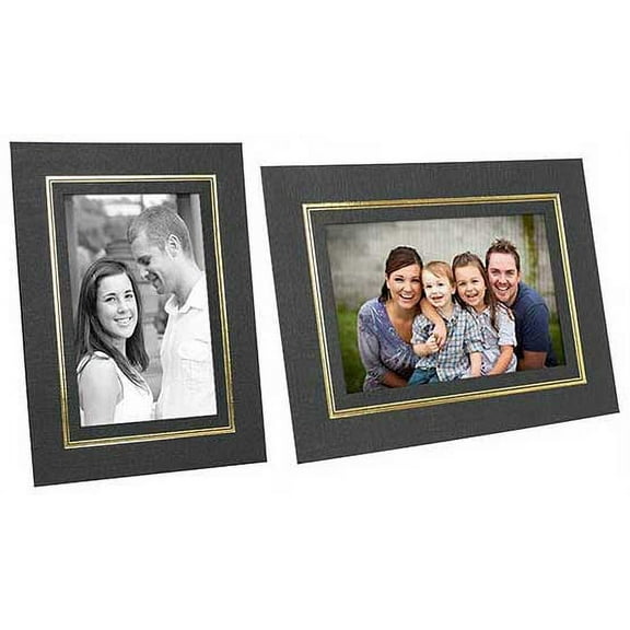 Cardboard Picture Frames 8-1/2x11 Black w/Gold Foil Border (25 Pack)
